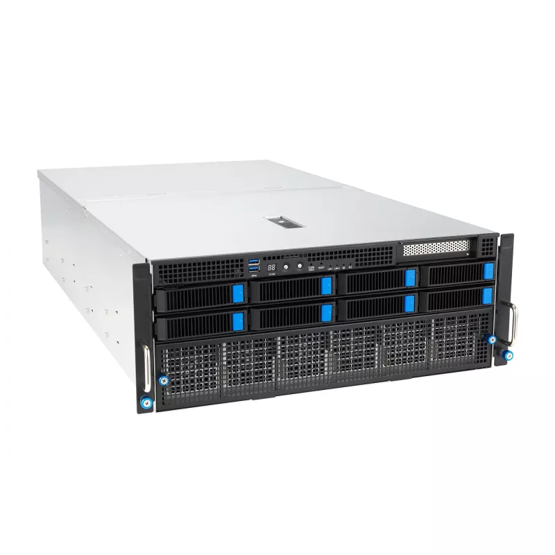 Rack server ASUS ESC8000A-E12-SKU2 (4U) — supports 2× AMD EPYC 9004, DDR5 up to 6 TB, 24 DIMM, 3000W PSU