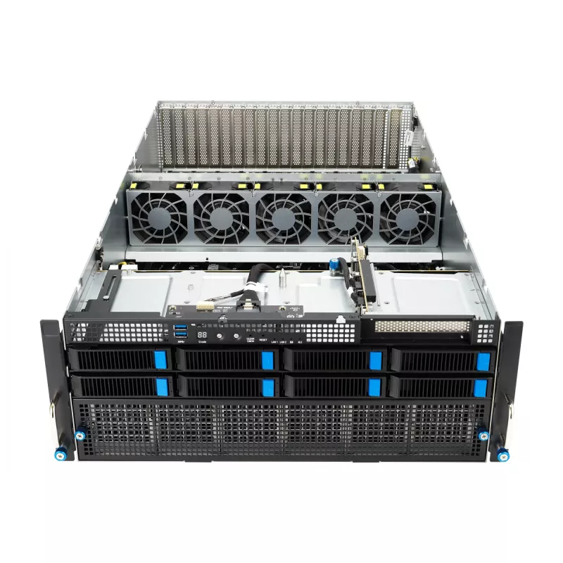 Rack server ASUS ESC8000A-E12-SKU2 (4U) — supports 2× AMD EPYC 9004, DDR5 up to 6 TB, 24 DIMM, 3000W PSU