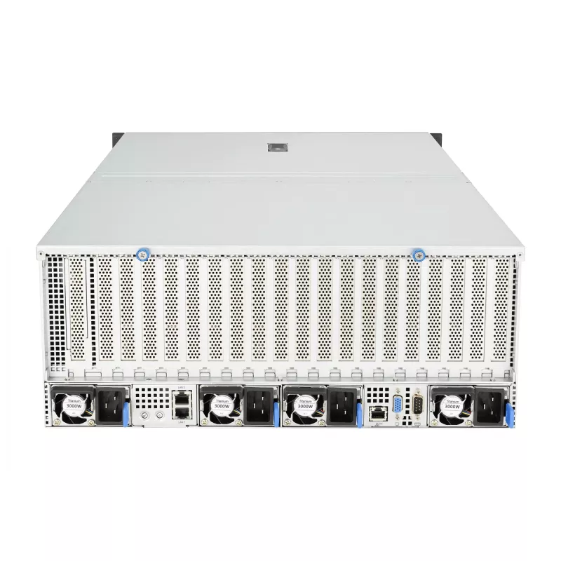 Rack server ASUS ESC8000A-E12-SKU2 (4U) — supports 2× AMD EPYC 9004, DDR5 up to 6 TB, 24 DIMM, 3000W PSU