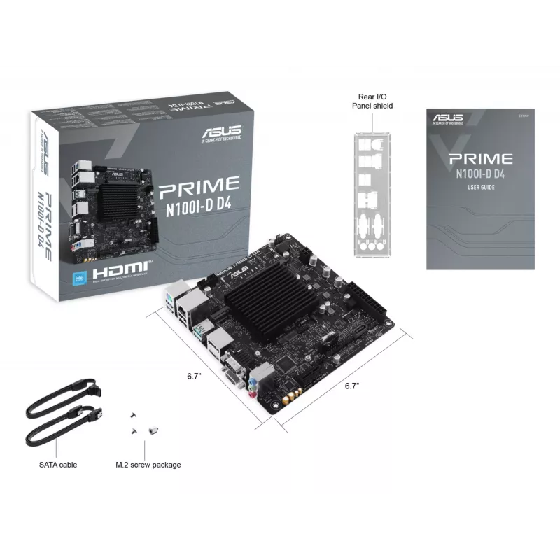 Motherboard ASUS PRIME N100I-D D4, Intel Chipset, NA Socket, mini ITX