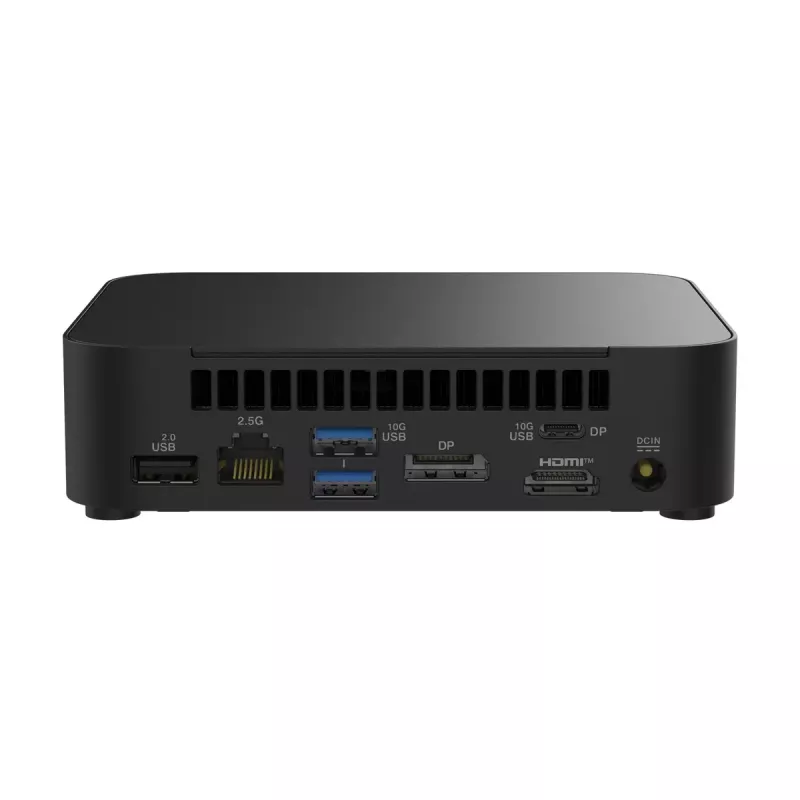 Mini PC barebone ASUS NUC 14 Essential RNUC14MNK1500002 Black — Intel N150, 4 cores, DDR5 SO‑DIMM, M.2 up to 2 TB, Wi‑Fi 6E, 2.5GbE