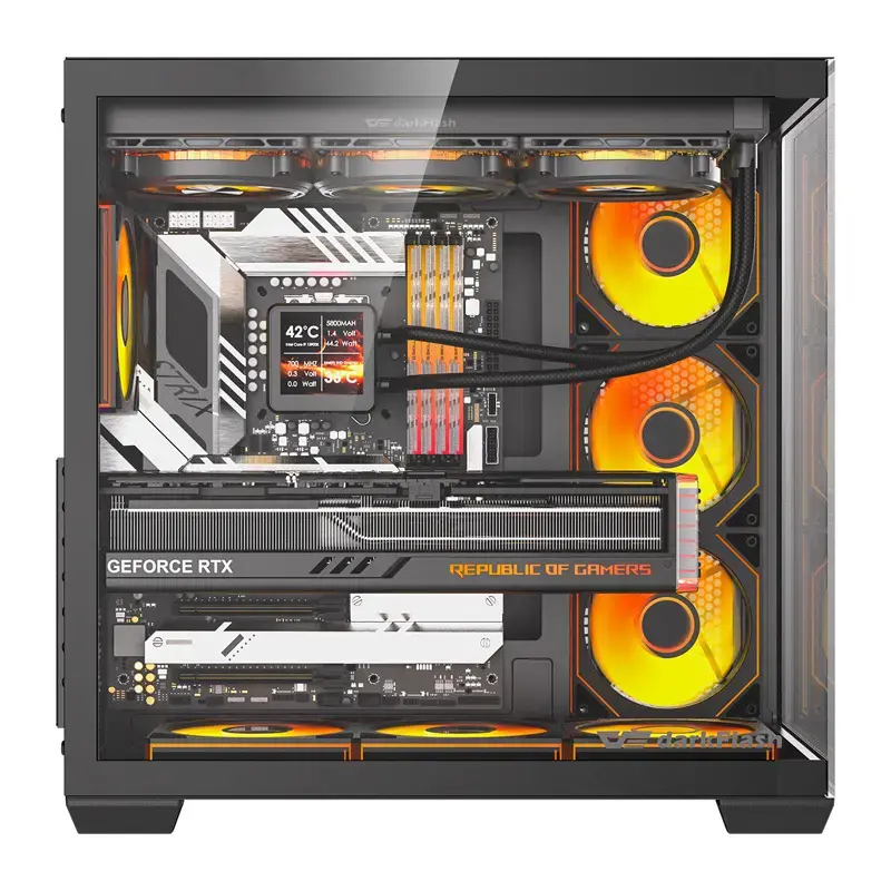 Computer case Darkflash C280 (black) with 7 preinstalled fans