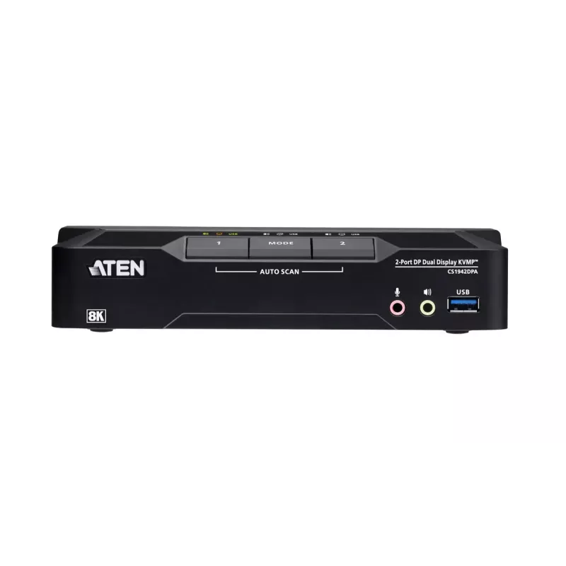 KVM Switch ATEN CS1942DPA 2‑Port USB 3.0 Dual‑Display DisplayPort 8K 60Hz