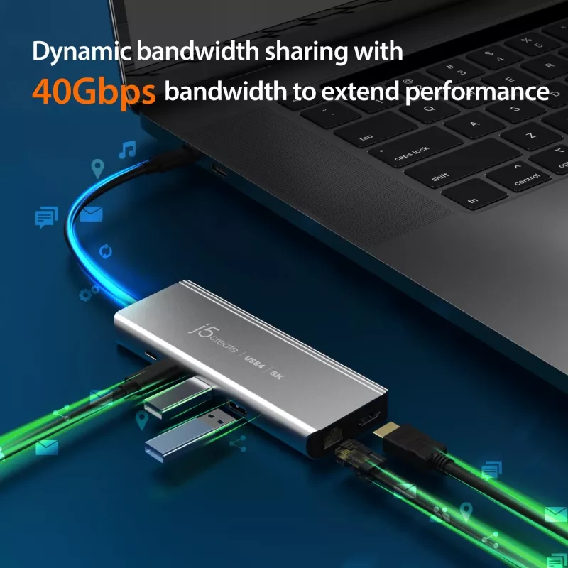 j5create JCD403 USB4 8K Multi-Port Hub USB Type-C HDMI RJ-45