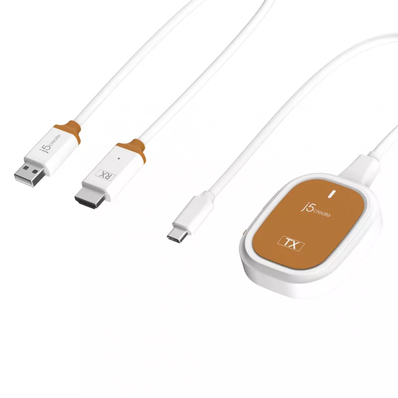 j5create ScreenCast FHD USB-C Wireless Display Extender, Dongle, USB, USB Type-C, White, 1 A, 0 - 40 °C
