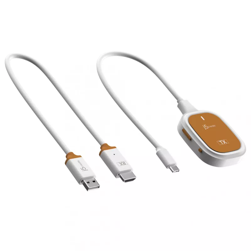 j5create ScreenCast FHD USB-C Wireless Display Extender, Dongle, USB, USB Type-C, White, 1 A, 0 - 40 °C