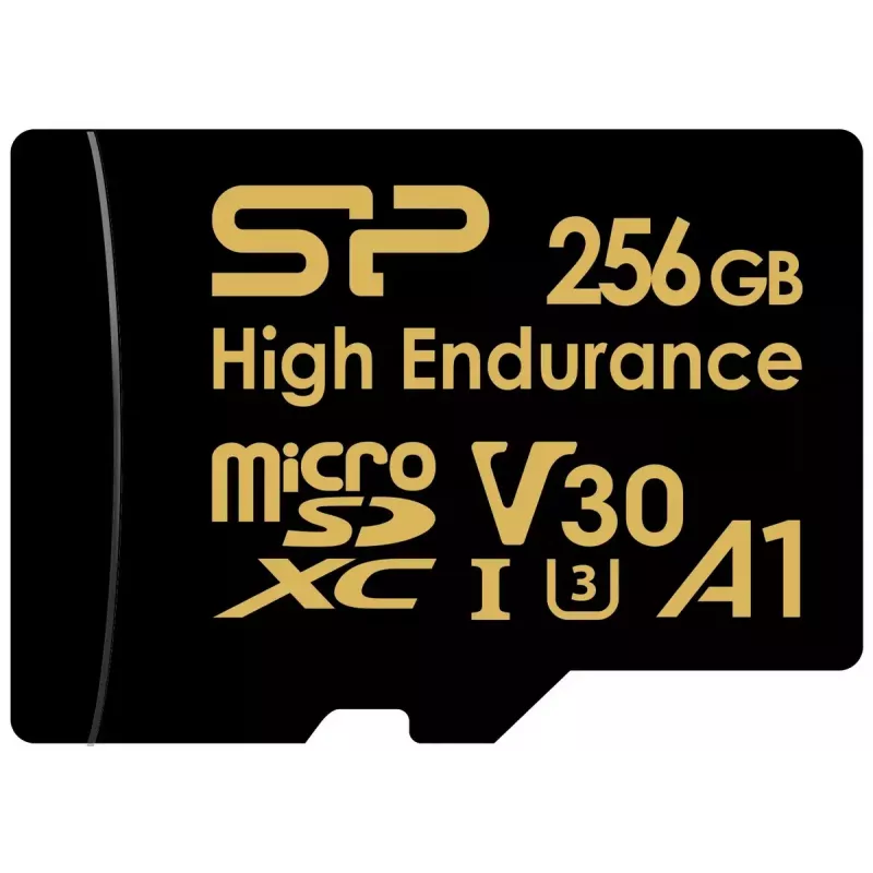 MicroSDXC card Silicon Power SP256GBSTXDV3V1HSP 256 GB Class 10 High Endurance, 3.6 V, 0–70°C