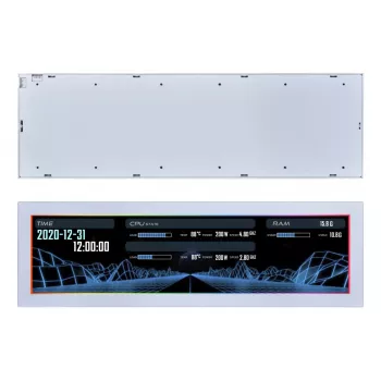 Display panel Lian Li SM088W — universal chassis display, white, 237×73×13 mm, 5 V input