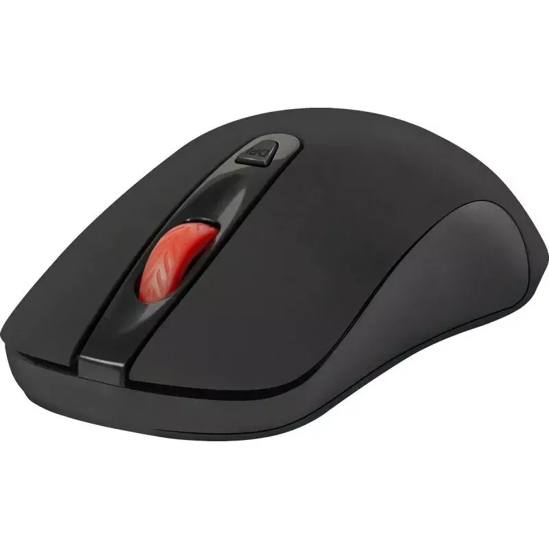 Wireless RF Silent Optical Mouse DEFENDER Nexus MS-195 — 1600 DPI, 2.4 GHz, Nano USB, Ambidextrous, 2×AAA, Black