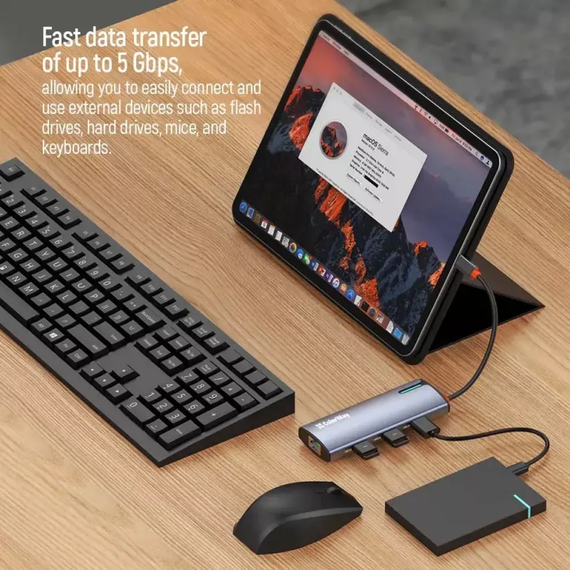 Docking station ColorWay CW-HUB02 6-in-1 100W — multiport hub with power delivery