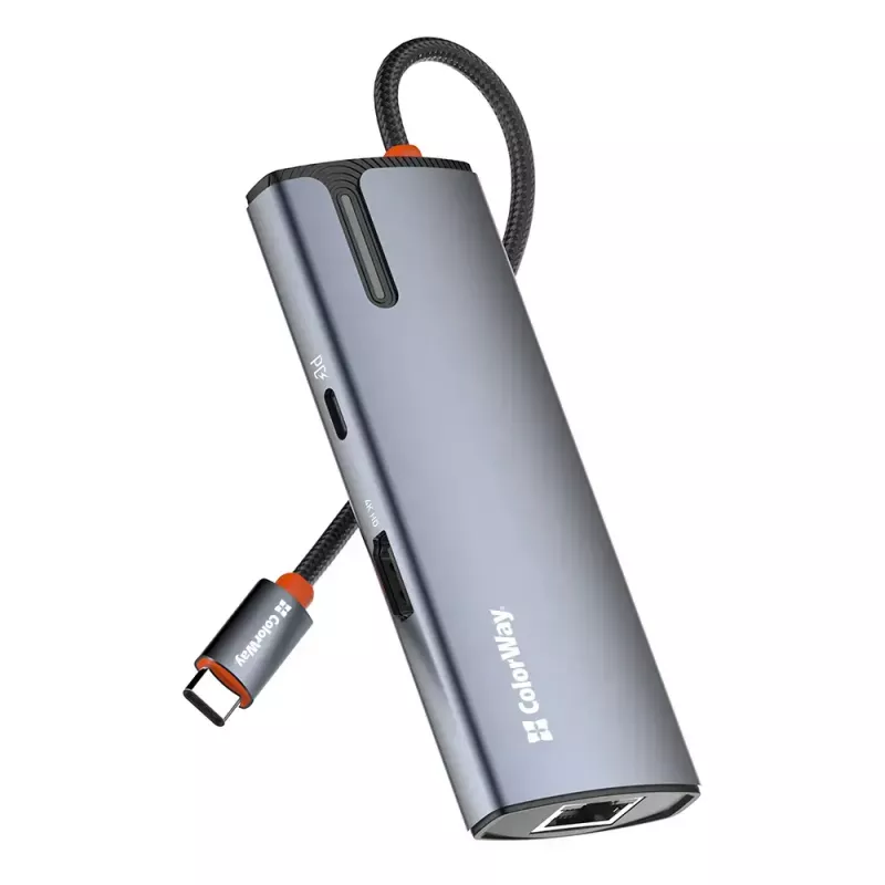 Docking station ColorWay CW-HUB02 6-in-1 100W — multiport hub with power delivery