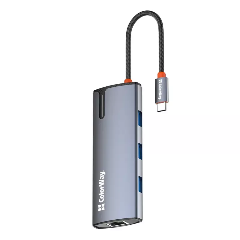 Docking station ColorWay CW-HUB02 6-in-1 100W — multiport hub with power delivery