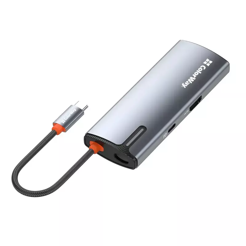 Docking station ColorWay CW-HUB02 6-in-1 100W — multiport hub with power delivery