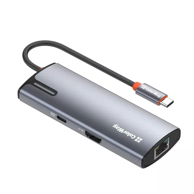 Docking station ColorWay CW-HUB02 6-in-1 100W — multiport hub with power delivery