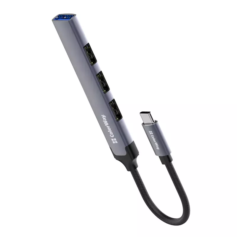 Docking station ColorWay CW-HUB04 4-in-1 USB-C — HDMI, Gigabit Ethernet, USB-A, PD passthrough