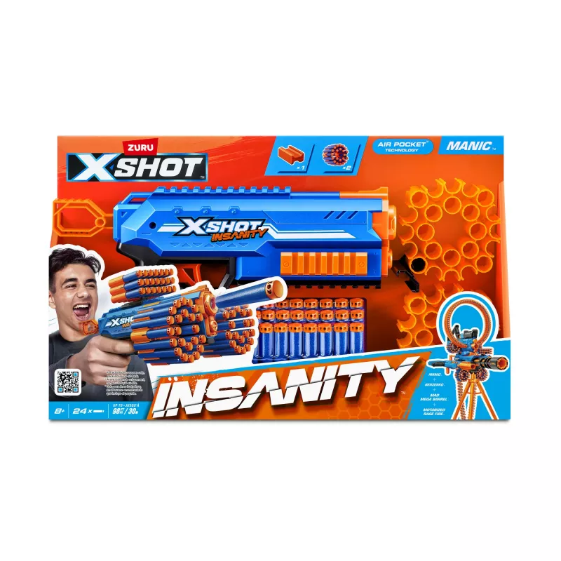 XSHOT Insanity Manic Blaster (24 Darts) ZURU
