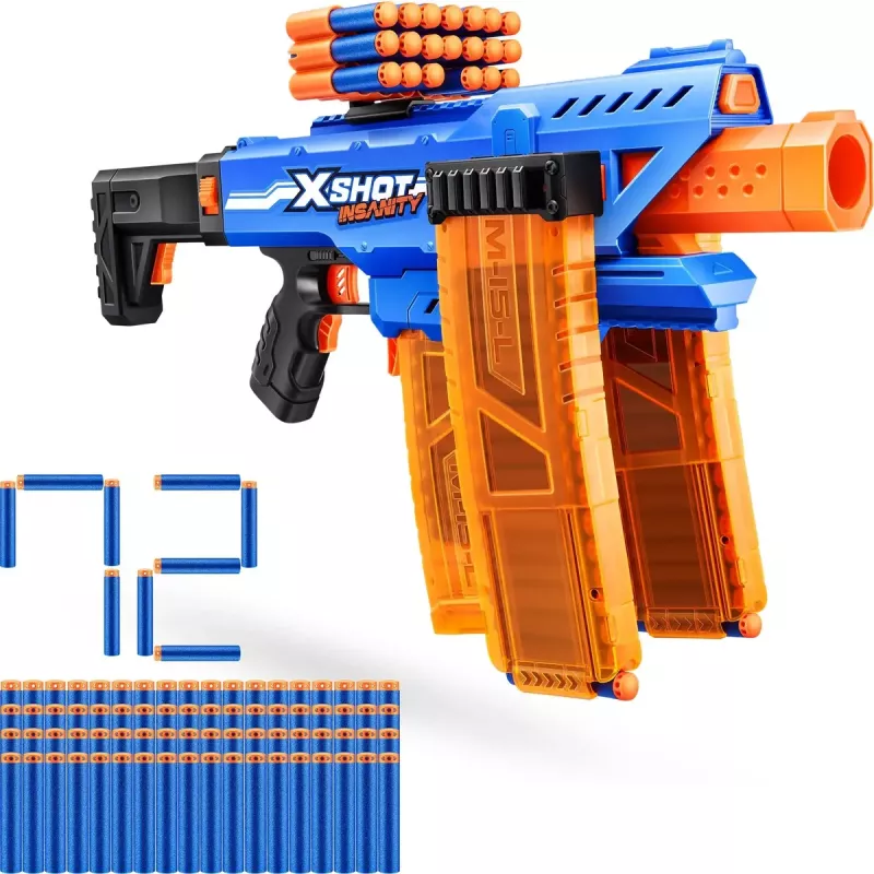 Toy dart blaster Zuru XSHOT Insanity Clip Mania with 72 foam darts