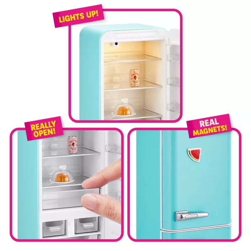 Toy playset Zuru Mini Brands Mini Minis Fill the Fridge Playset — collectible miniature grocery fridge accessories
