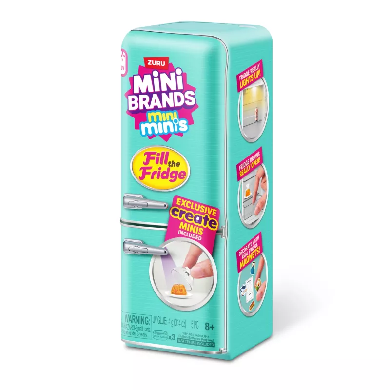 Toy playset Zuru Mini Brands Mini Minis Fill the Fridge Playset — collectible miniature grocery fridge accessories