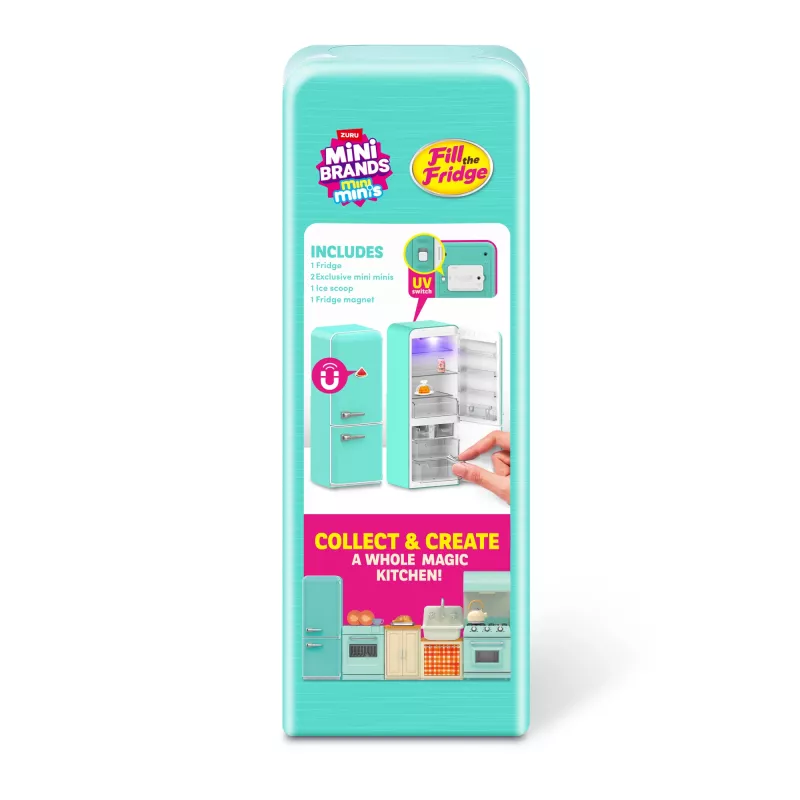 Toy playset Zuru Mini Brands Mini Minis Fill the Fridge Playset — collectible miniature grocery fridge accessories
