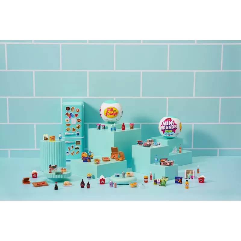 Toy playset Zuru Mini Brands Mini Minis Fill the Fridge Playset — collectible miniature grocery fridge accessories