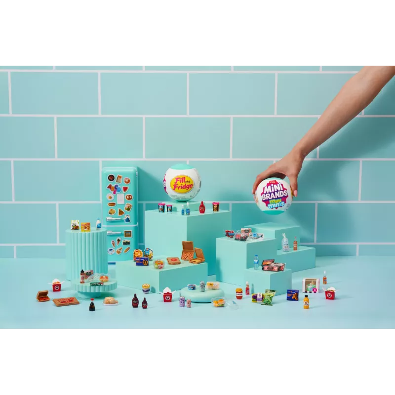 Toy playset Zuru Mini Brands Mini Minis Fill the Fridge Playset — collectible miniature grocery fridge accessories