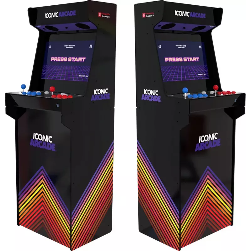 Arcade cabinet Iconic Arcade — Full HD IPS 21 inch, Cortex‑A72 1.5 GHz, 1 GB RAM, Wi‑Fi, Gigabit Ethernet, MicroSD, Bluetooth, DC power