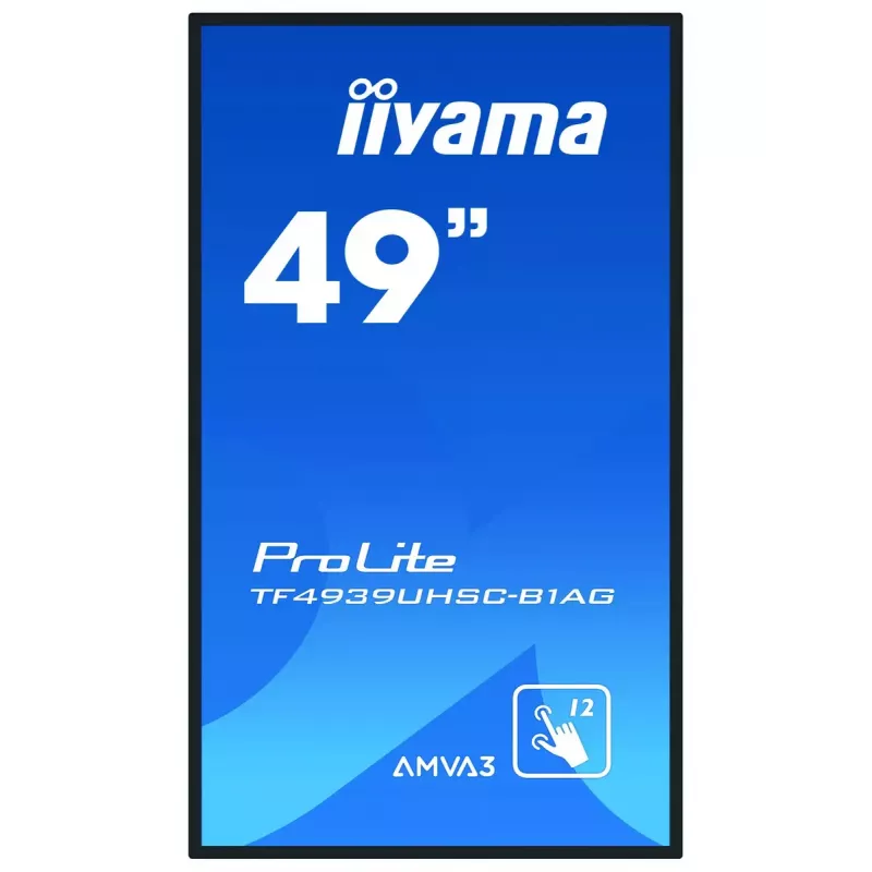iiyama ProLite TF4939UHSC-B1AG computer monitor 124.5 cm (49 inch) 3840 x 2160 pixels 4K Ultra HD LED Touchscreen Multi-user Black