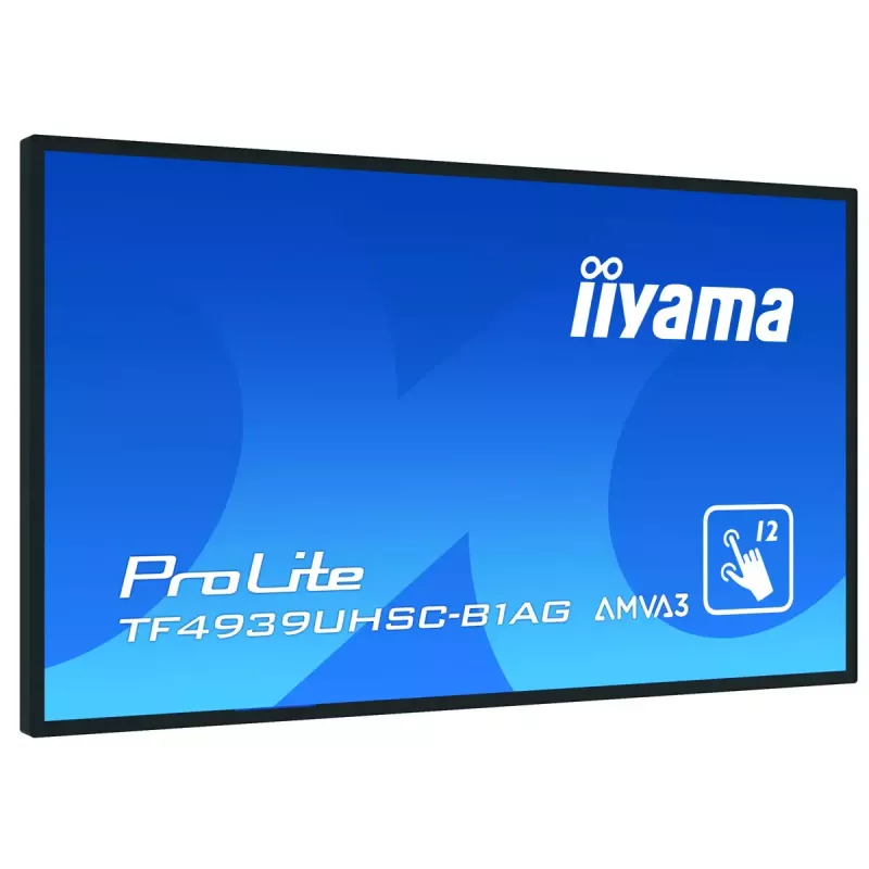 iiyama ProLite TF4939UHSC-B1AG computer monitor 124.5 cm (49 inch) 3840 x 2160 pixels 4K Ultra HD LED Touchscreen Multi-user Black