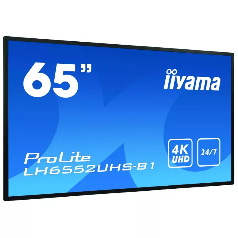 Digital signage flat panel IIYAMA LH6552UHS-B1 64.5 inch IPS 4K 3840x2160 500 cd/m² Android 8.0 24/7 Black