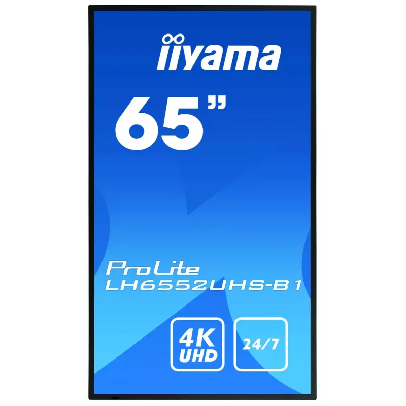 Digital signage flat panel IIYAMA LH6552UHS-B1 64.5 inch IPS 4K 3840x2160 500 cd/m² Android 8.0 24/7 Black