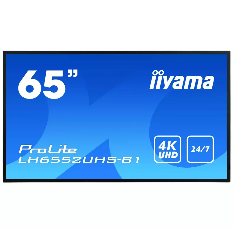 Digital signage flat panel IIYAMA LH6552UHS-B1 64.5 inch IPS 4K 3840x2160 500 cd/m² Android 8.0 24/7 Black