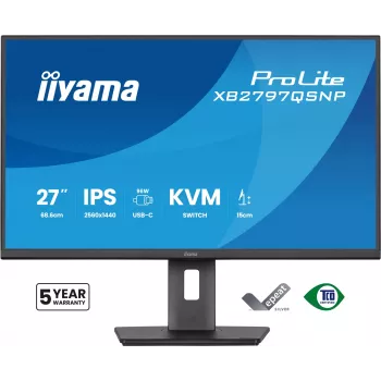 Computer monitor IIYAMA ProLite XB2797QSNP-B1 27 inch (68.6 cm) 2560×1440 QHD LED, 16:9, matt, speakers, USB 3.2 hub, height adjustable, VESA