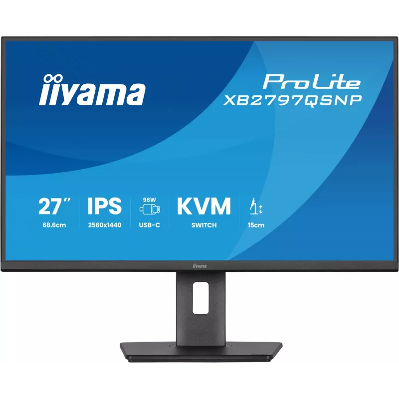 Computer monitor IIYAMA ProLite XB2797QSNP-B1 27 inch (68.6 cm) 2560×1440 QHD LED, 16:9, matt, speakers, USB 3.2 hub, height adjustable, VESA