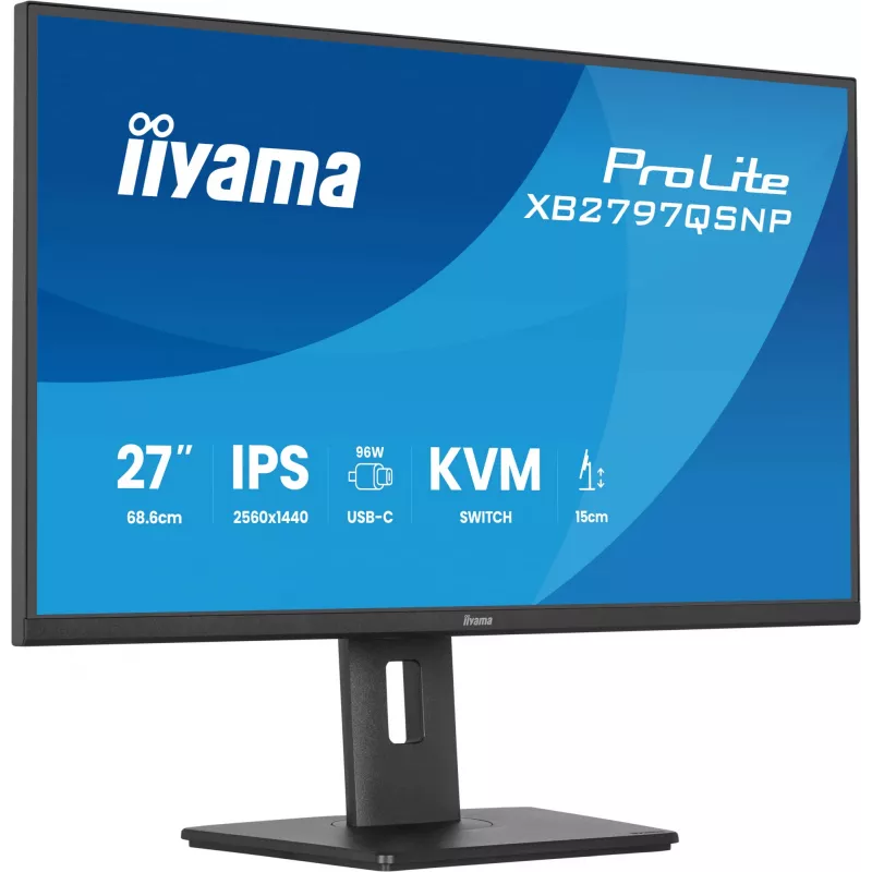 Computer monitor IIYAMA ProLite XB2797QSNP-B1 27 inch (68.6 cm) 2560×1440 QHD LED, 16:9, matt, speakers, USB 3.2 hub, height adjustable, VESA