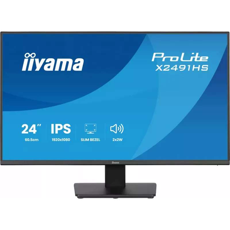 Monitor IIYAMA ProLite X2491HS-B1 23.8 inch (60.5 cm) Full HD IPS LCD, 1920×1080, 178° viewing angles, matt, built-in speakers, VESA, black