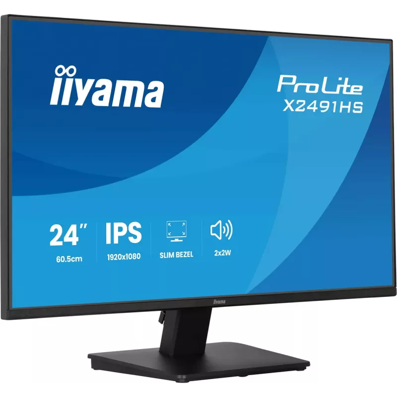 Monitor IIYAMA ProLite X2491HS-B1 23.8 inch (60.5 cm) Full HD IPS LCD, 1920×1080, 178° viewing angles, matt, built-in speakers, VESA, black