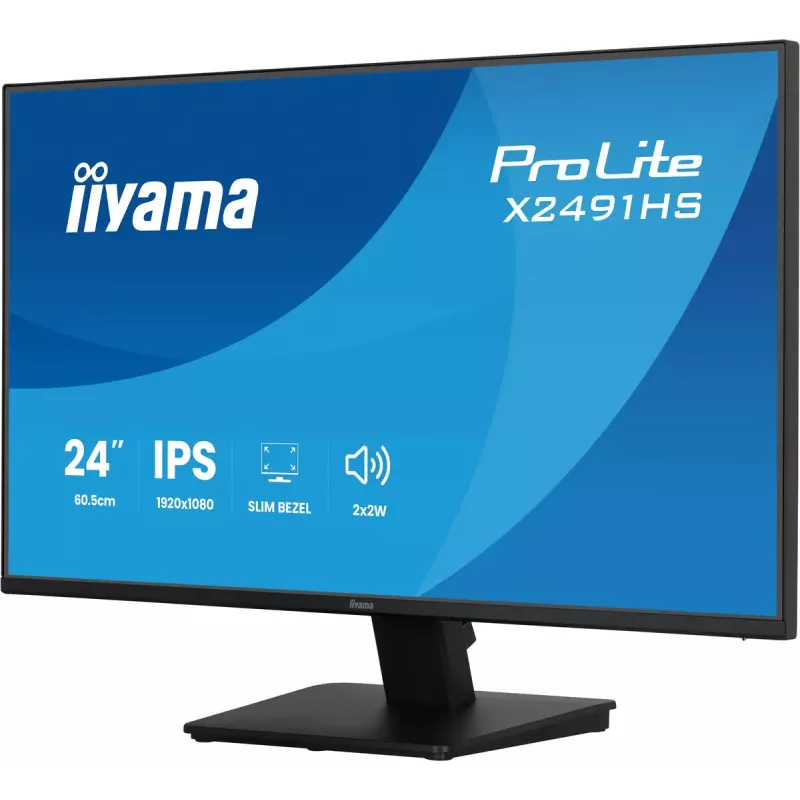 Monitor IIYAMA ProLite X2491HS-B1 23.8 inch (60.5 cm) Full HD IPS LCD, 1920×1080, 178° viewing angles, matt, built-in speakers, VESA, black