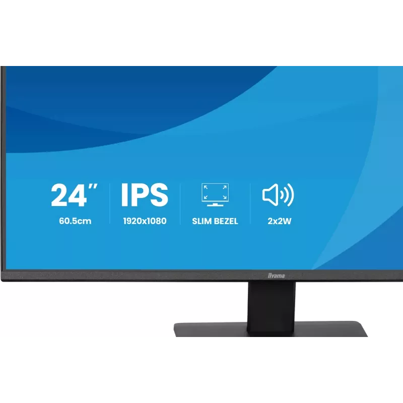 Monitor IIYAMA ProLite X2491HS-B1 23.8 inch (60.5 cm) Full HD IPS LCD, 1920×1080, 178° viewing angles, matt, built-in speakers, VESA, black