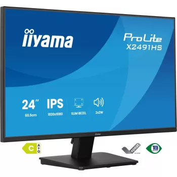 Monitor IIYAMA ProLite X2491HS-B1 23.8 inch (60.5 cm) Full HD IPS LCD, 1920×1080, 178° viewing angles, matt, built-in speakers, VESA, black