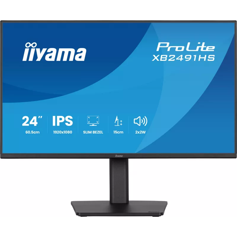 Monitor IIYAMA XB2491HS-B1 60.5 cm (23.8 inch) 16:9 IPS with HDMI, DisplayPort and Built-in Speakers