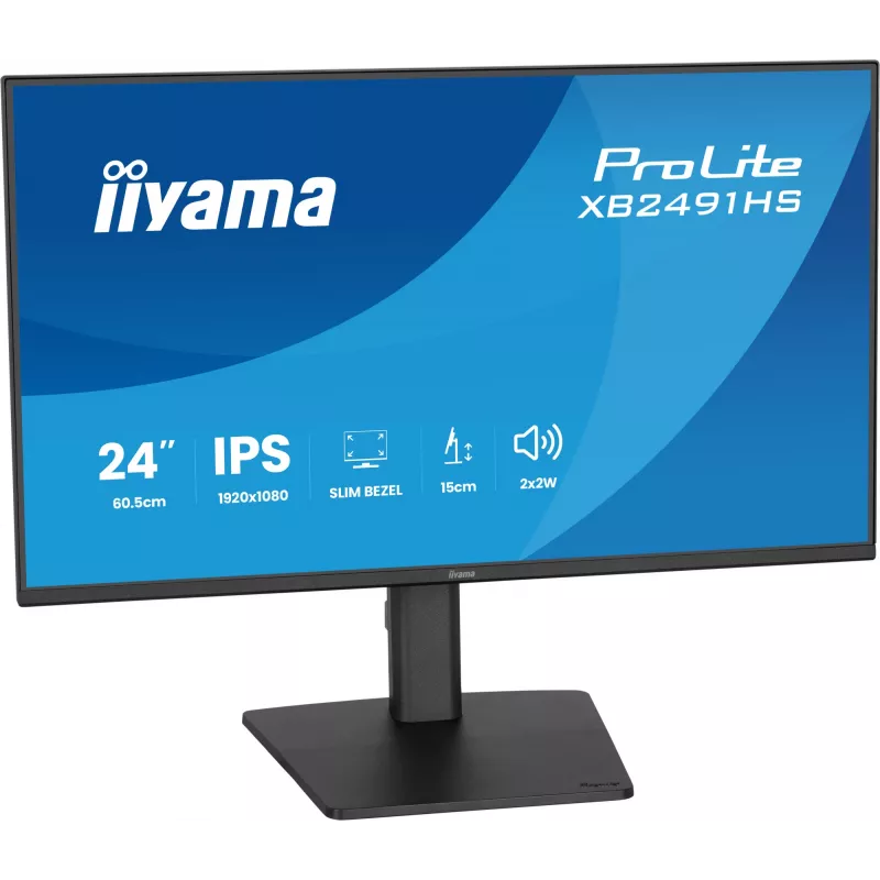 Monitor IIYAMA XB2491HS-B1 60.5 cm (23.8 inch) 16:9 IPS with HDMI, DisplayPort and Built-in Speakers