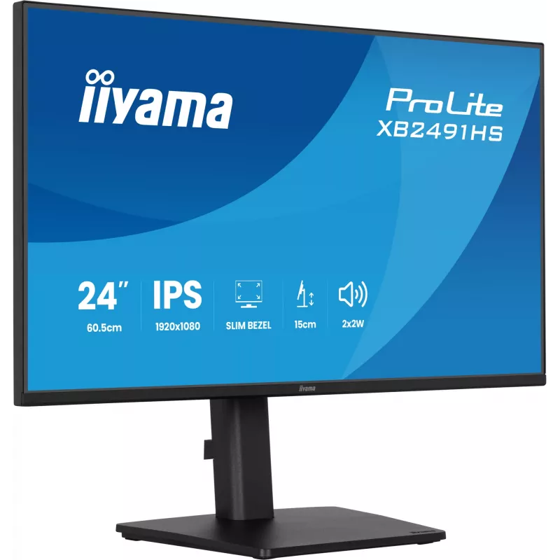 Monitor IIYAMA XB2491HS-B1 60.5 cm (23.8 inch) 16:9 IPS with HDMI, DisplayPort and Built-in Speakers