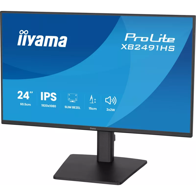 Monitor IIYAMA XB2491HS-B1 60.5 cm (23.8 inch) 16:9 IPS with HDMI, DisplayPort and Built-in Speakers