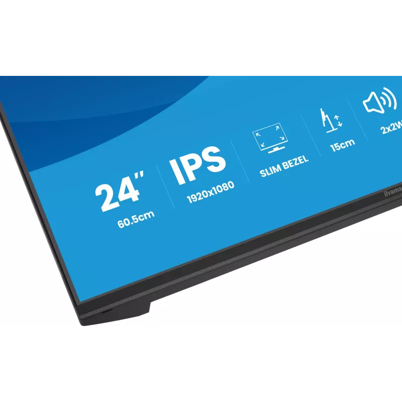 Monitor IIYAMA XB2491HS-B1 60.5 cm (23.8 inch) 16:9 IPS with HDMI, DisplayPort and Built-in Speakers