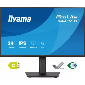 Computer monitor IIYAMA ProLite XB2491H-B1 23.8 inch (60.5 cm) Full HD IPS LCD, 1920×1080, 178° viewing, VESA, height adjustable, black