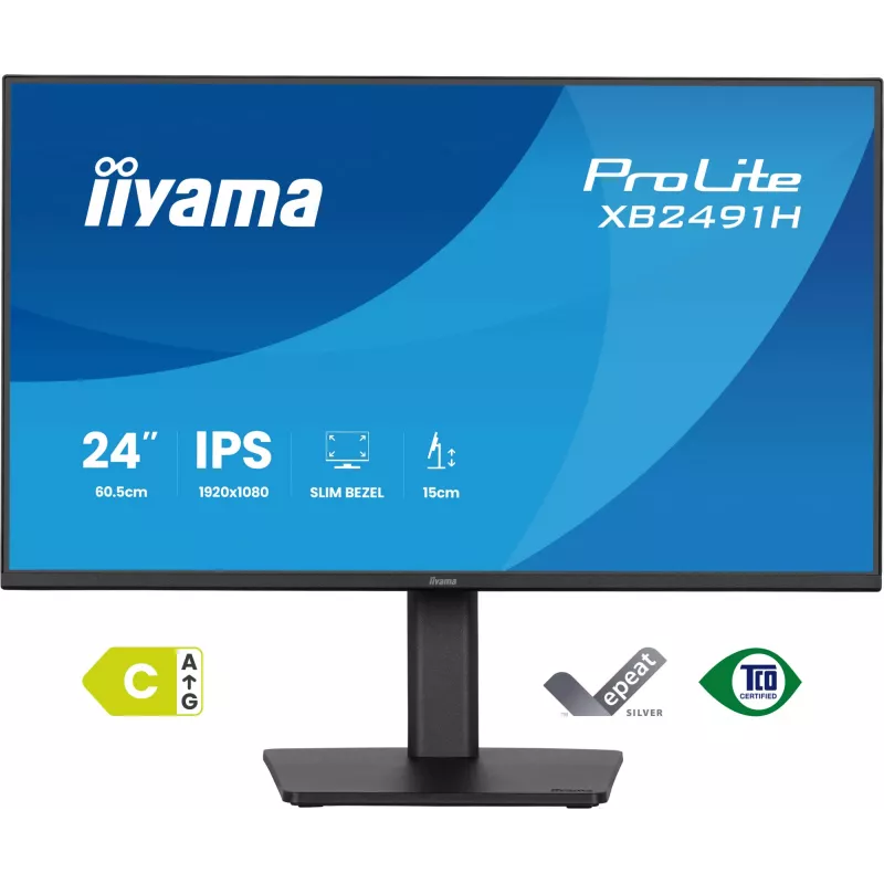 Computer monitor IIYAMA ProLite XB2491H-B1 23.8 inch (60.5 cm) Full HD IPS LCD, 1920×1080, 178° viewing, VESA, height adjustable, black