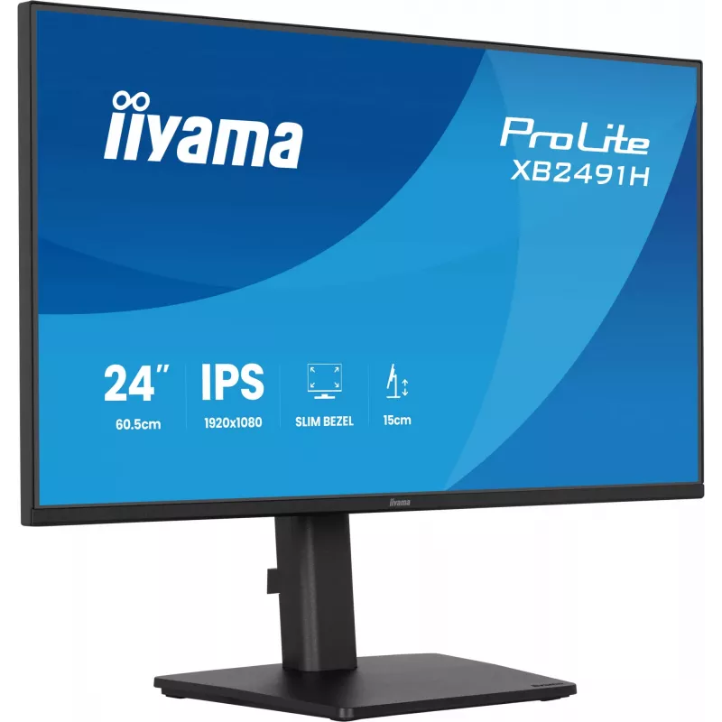 Computer monitor IIYAMA ProLite XB2491H-B1 23.8 inch (60.5 cm) Full HD IPS LCD, 1920×1080, 178° viewing, VESA, height adjustable, black