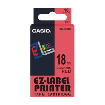 Label-making tape Casio XR-18RD1 Black on red