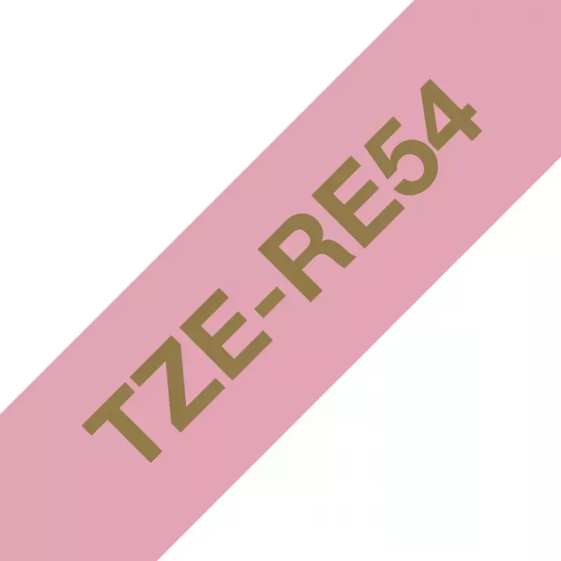 Brother TZE-RE54 label-making tape Gold on Pink